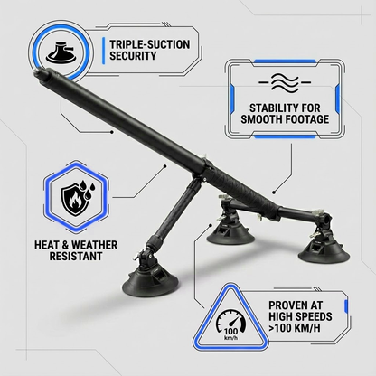 Exterior Triple Suction Cup Vehicle Rig