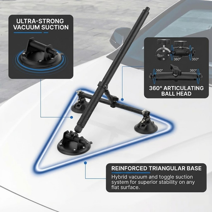 Exterior Triple Suction Cup Vehicle Rig